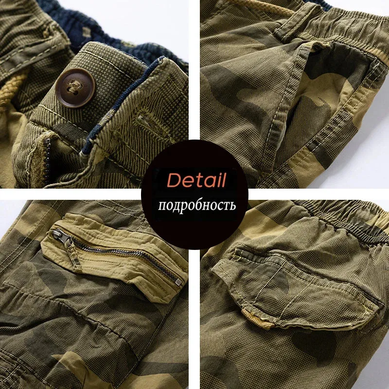 West Louis New Summer Cotton Camouflage Cargo Shorts