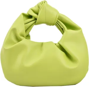 Women Cute Hobo Bag Ruched PU Leather Purse Chic Handbag with Magnetic Closure, White