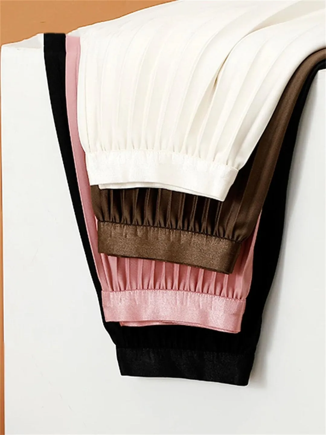 Women Long Pleated Skirt Solid Color Fashion A-Line Elegant Skirts