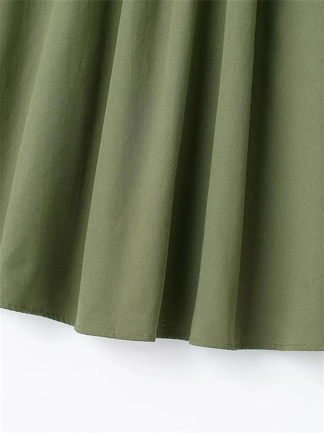 Women Solid Pleated Front Slit Midi Skirt Vintage Mid Waist A-Line Female Chic Skirts