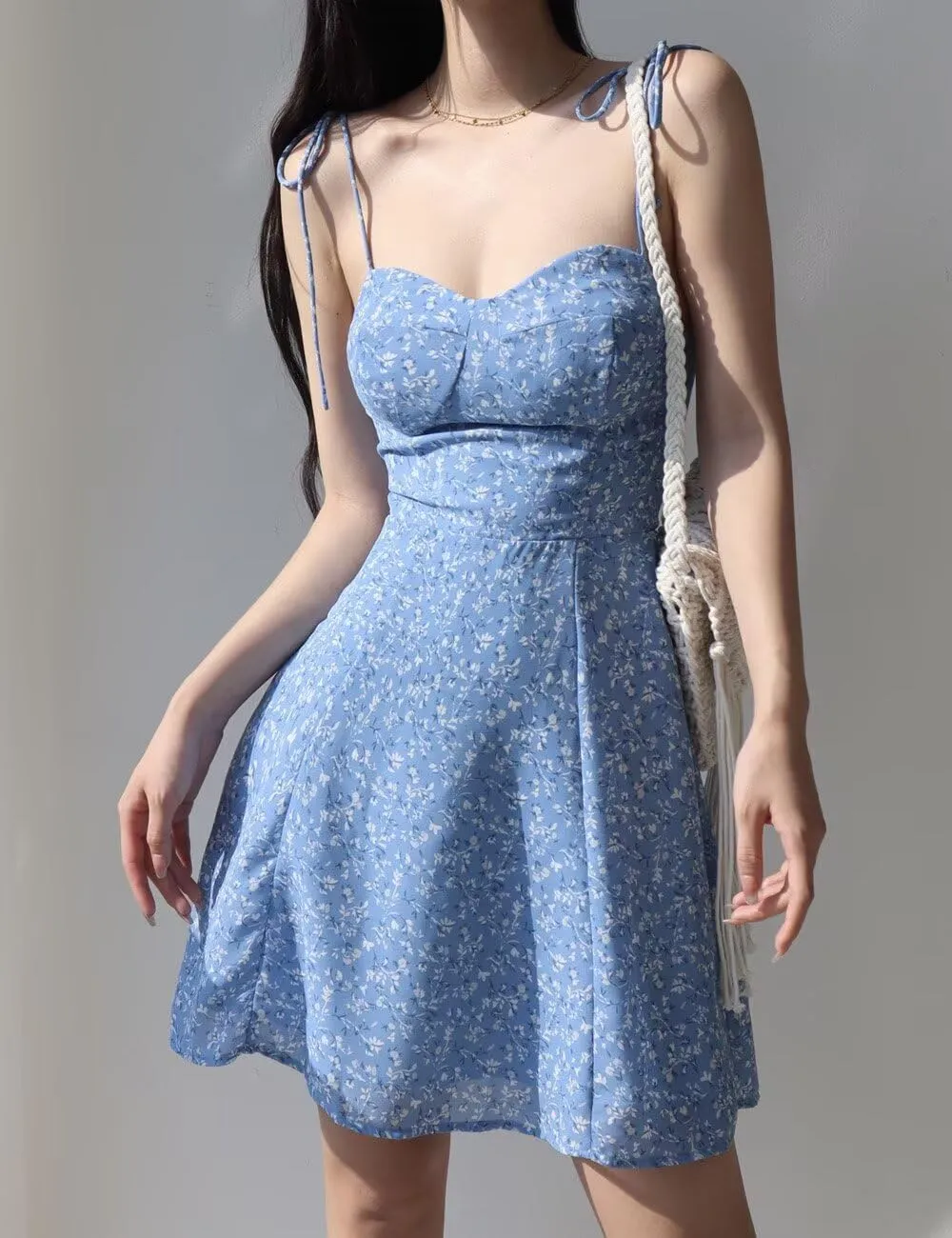 Women's 2025 Trendy Party Dress Backless A-line Ruched Bust Flowy Sundress, Summer Corset Mini Dresses for Teen Girl