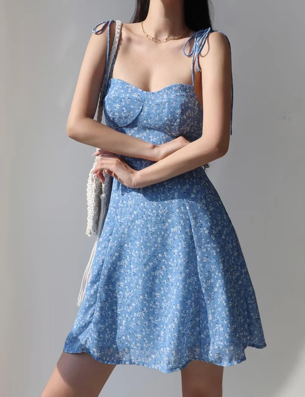 Women's 2025 Trendy Party Dress Backless A-line Ruched Bust Flowy Sundress, Summer Corset Mini Dresses for Teen Girl