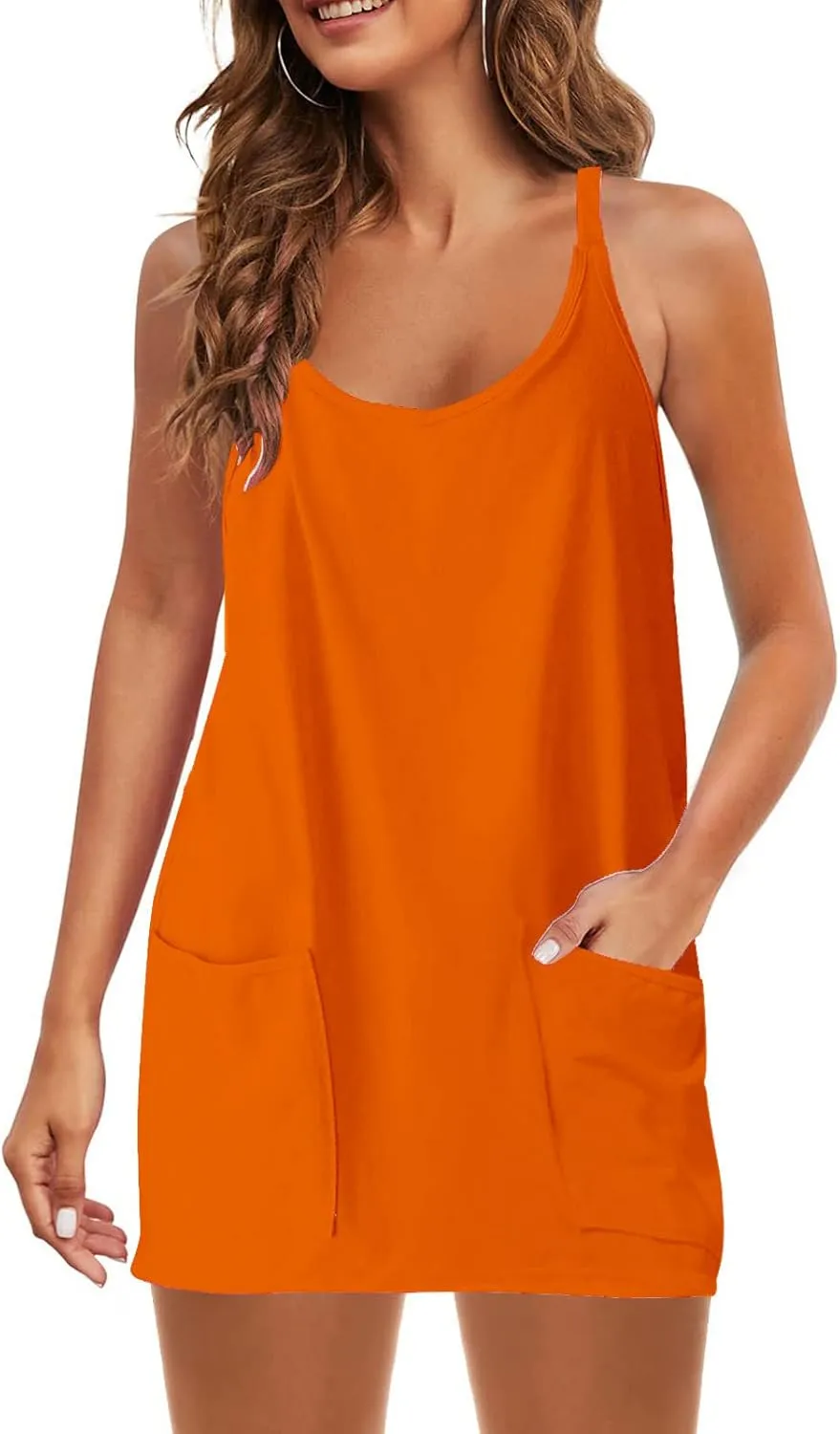 Womens Athletic Dress Tennis Workout Active Romper Dresses Built in Shorts Hot Shot Mini Sundress Summer Outfits