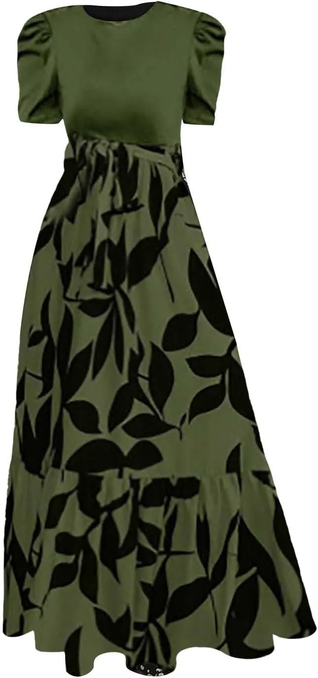 Womens Fashion High Waisted Skirt Abstract Printed Trendy Evening Party Wears Office Relax Short Sleeve Casual Skirts