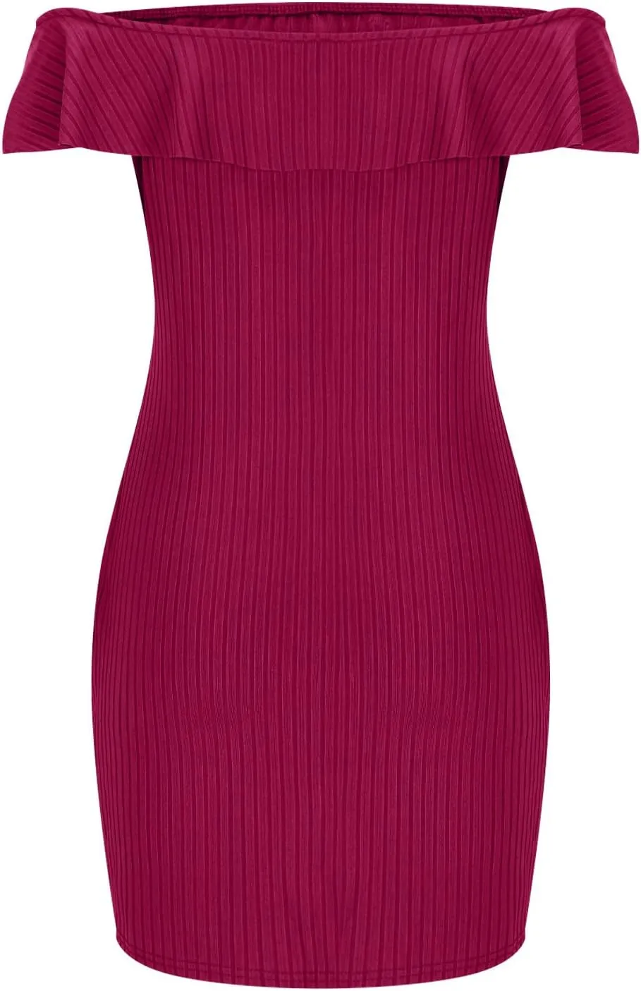 Women's Off The Shoulder Bodycon Mini Dress Slim Fit Elegant Ruffle Party Club Cocktail Dresses