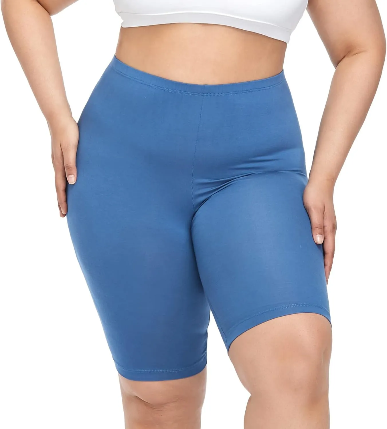 Women's Plus Size Short Leggings Ultra Soft Modal Cotton Shorts Under Dresses Mid Thigh Leggings Pants