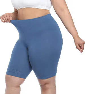 Women's Plus Size Short Leggings Ultra Soft Modal Cotton Shorts Under Dresses Mid Thigh Leggings Pants