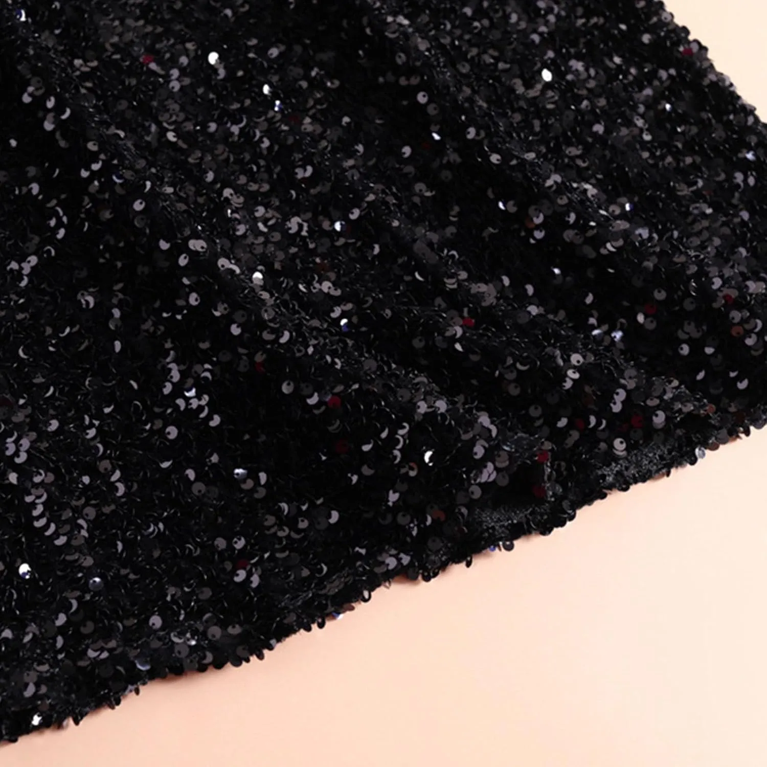 Womens Sequin Long Skirt Elastic High Waist Back Split Slim Dressy Evening Straight Skirt Summer Fall Fashion Skirt