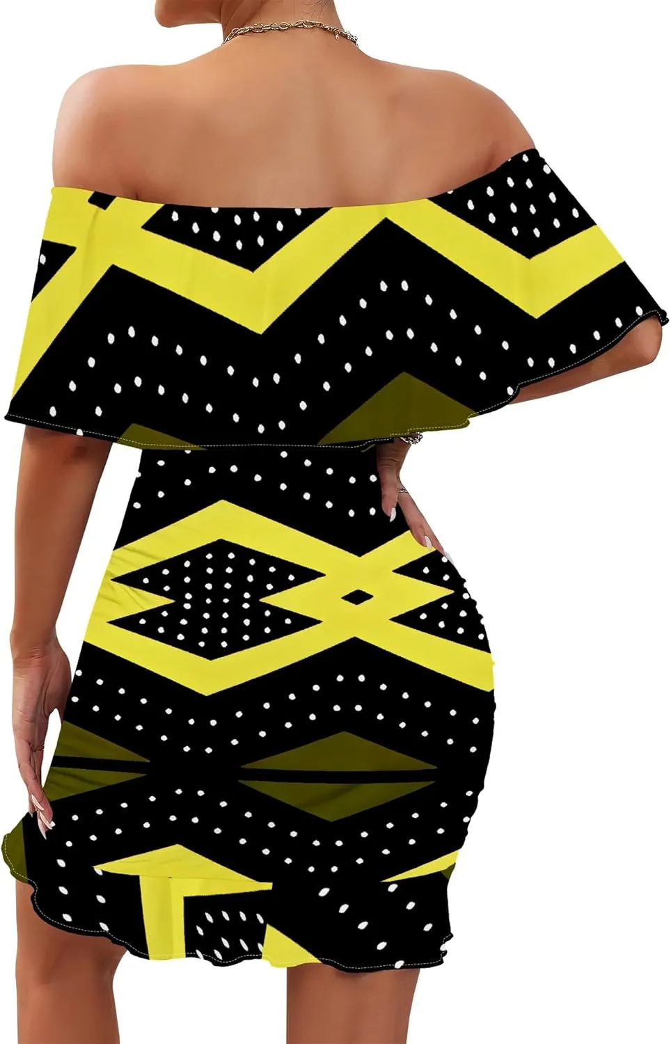 Women's Sexy Off The Shoulder Bodycon Mini Dresses Summer Casual Trendy Slim Ruched Ruffle Hem Cocktail Party Club Dresses