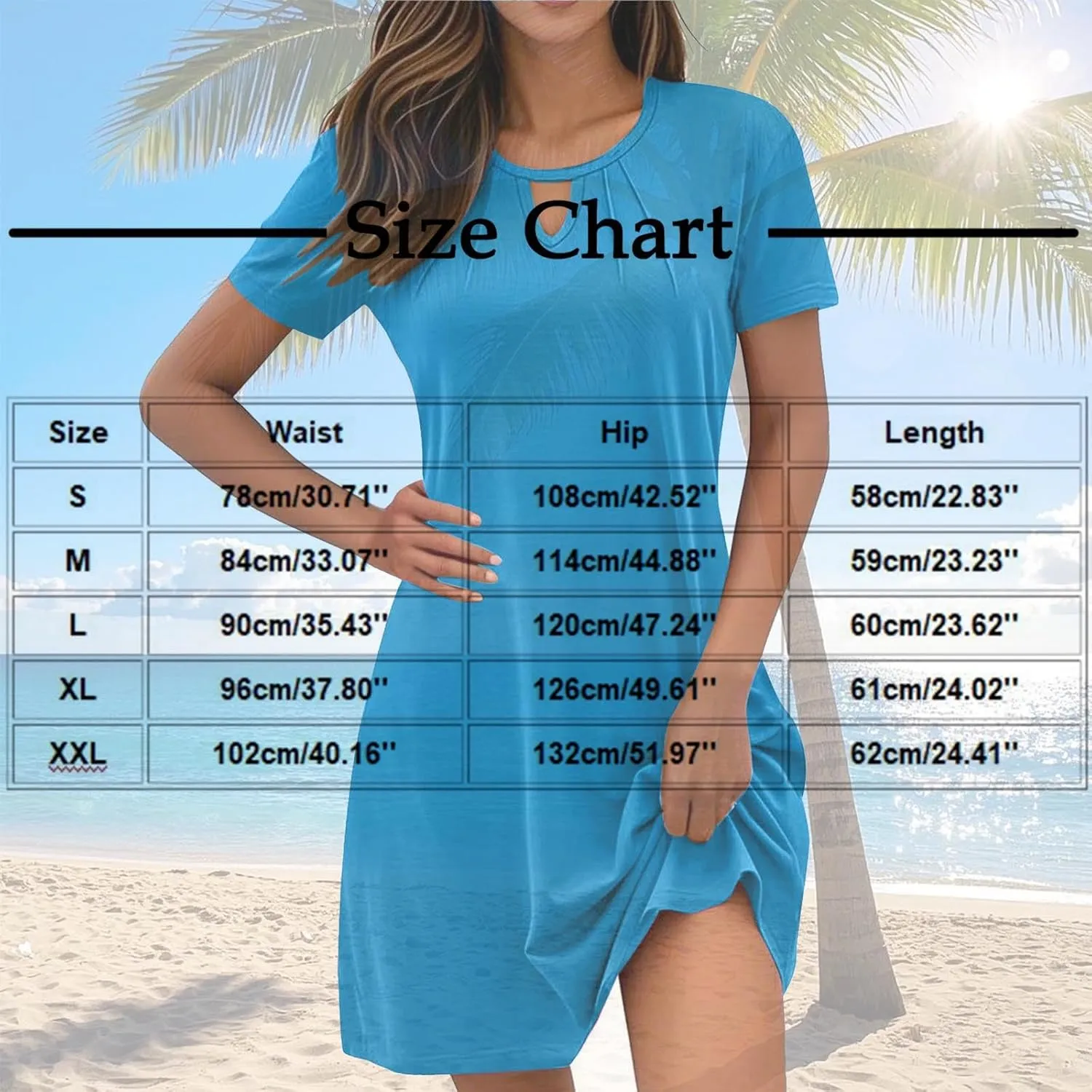 Women's Soft Comfy Summer Mini Dress, Short Sleeve Loose Fit Crewneck Daily T-Shirt Dress Fashion Casual Sundresses