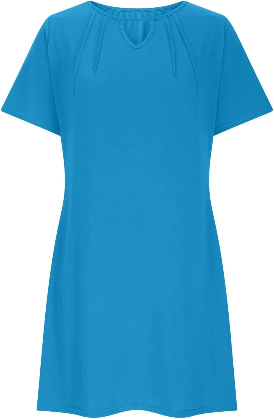 Women's Soft Comfy Summer Mini Dress, Short Sleeve Loose Fit Crewneck Daily T-Shirt Dress Fashion Casual Sundresses