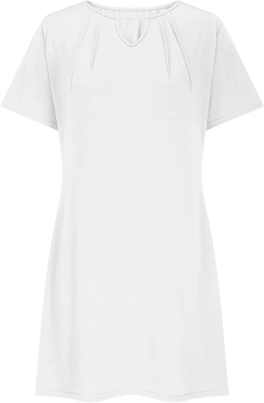 Women's Soft Comfy Summer Mini Dress, Short Sleeve Loose Fit Crewneck Daily T-Shirt Dress Fashion Casual Sundresses