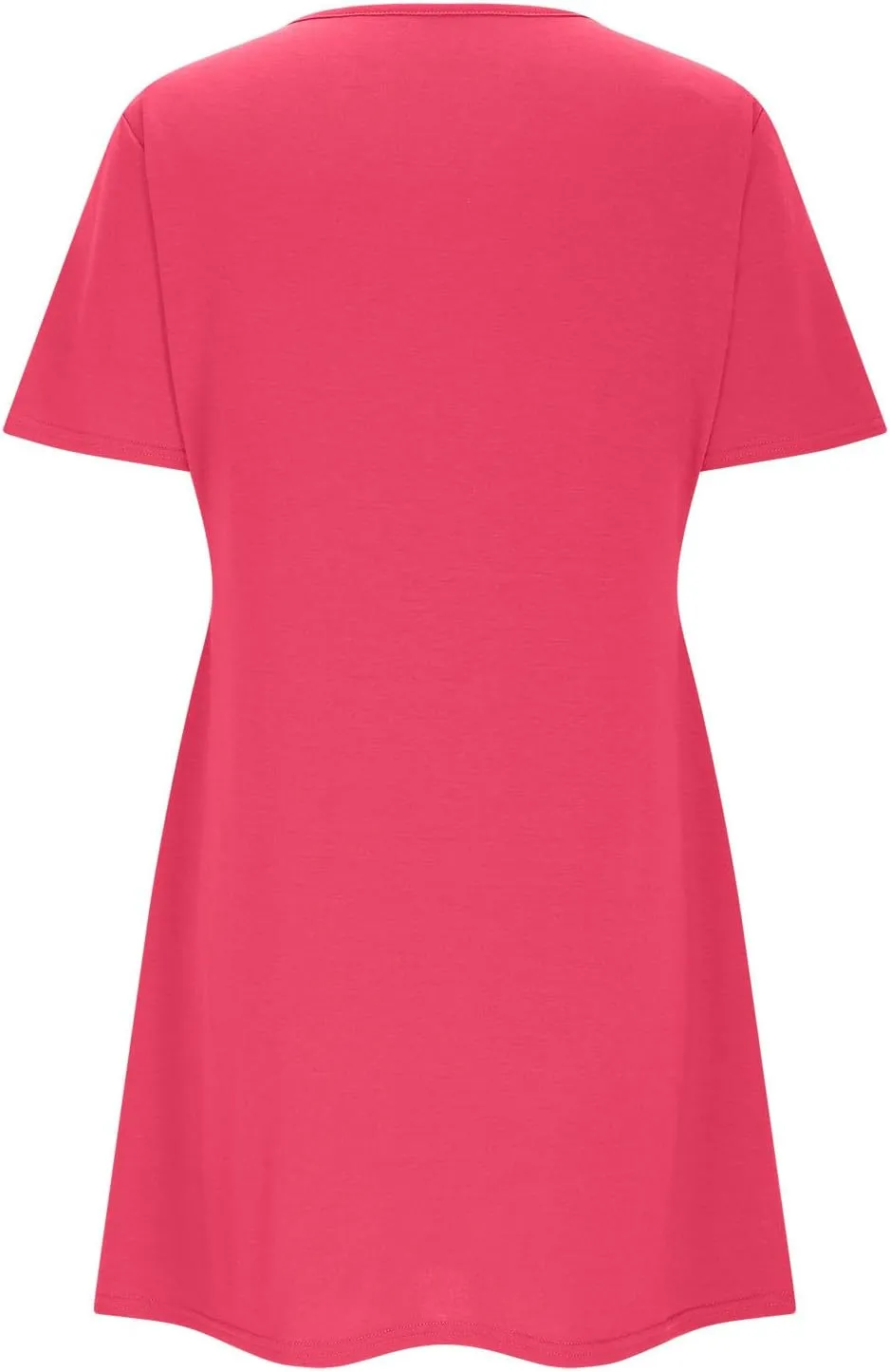 Women's Soft Comfy Summer Mini Dress, Short Sleeve Loose Fit Crewneck Daily T-Shirt Dress Fashion Casual Sundresses