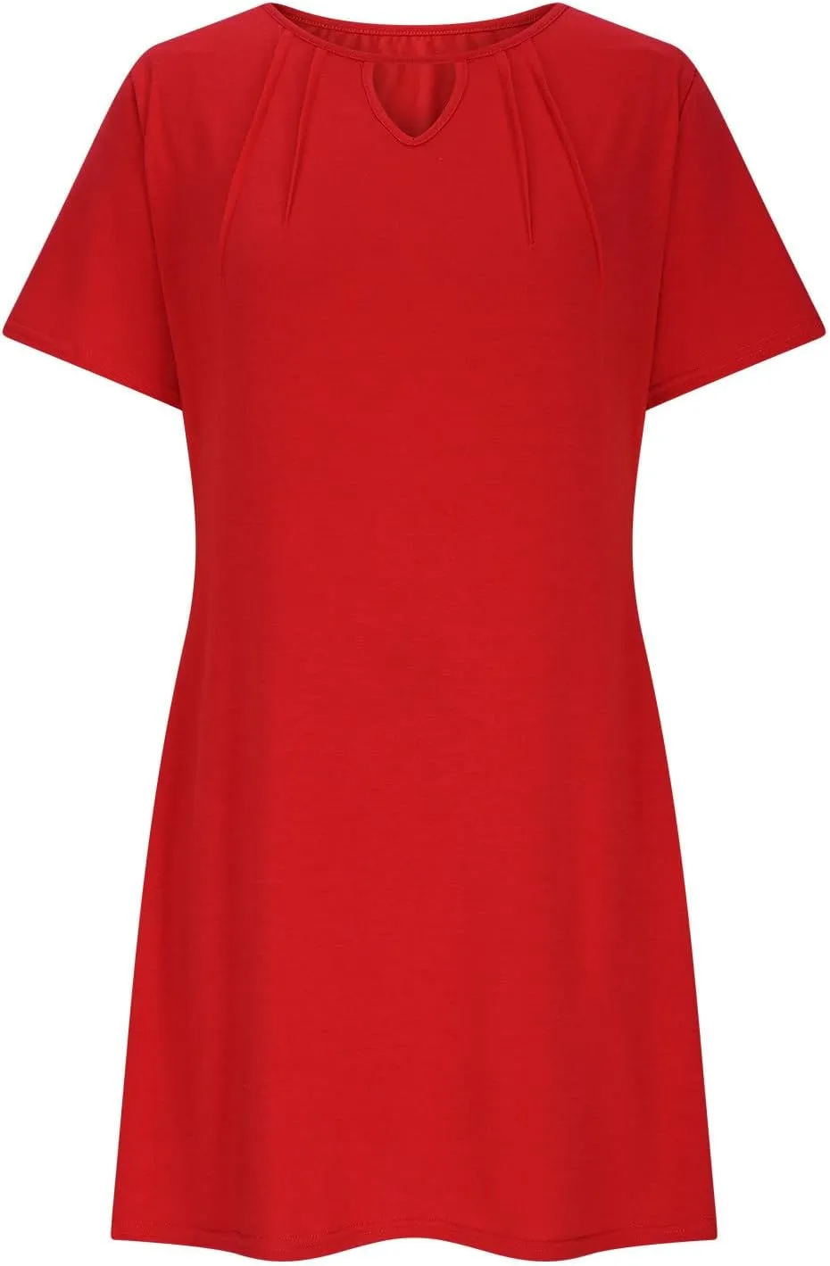 Women's Soft Comfy Summer Mini Dress, Short Sleeve Loose Fit Crewneck Daily T-Shirt Dress Fashion Casual Sundresses