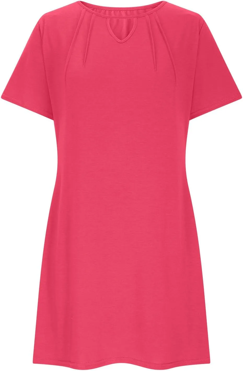 Women's Soft Comfy Summer Mini Dress, Short Sleeve Loose Fit Crewneck Daily T-Shirt Dress Fashion Casual Sundresses