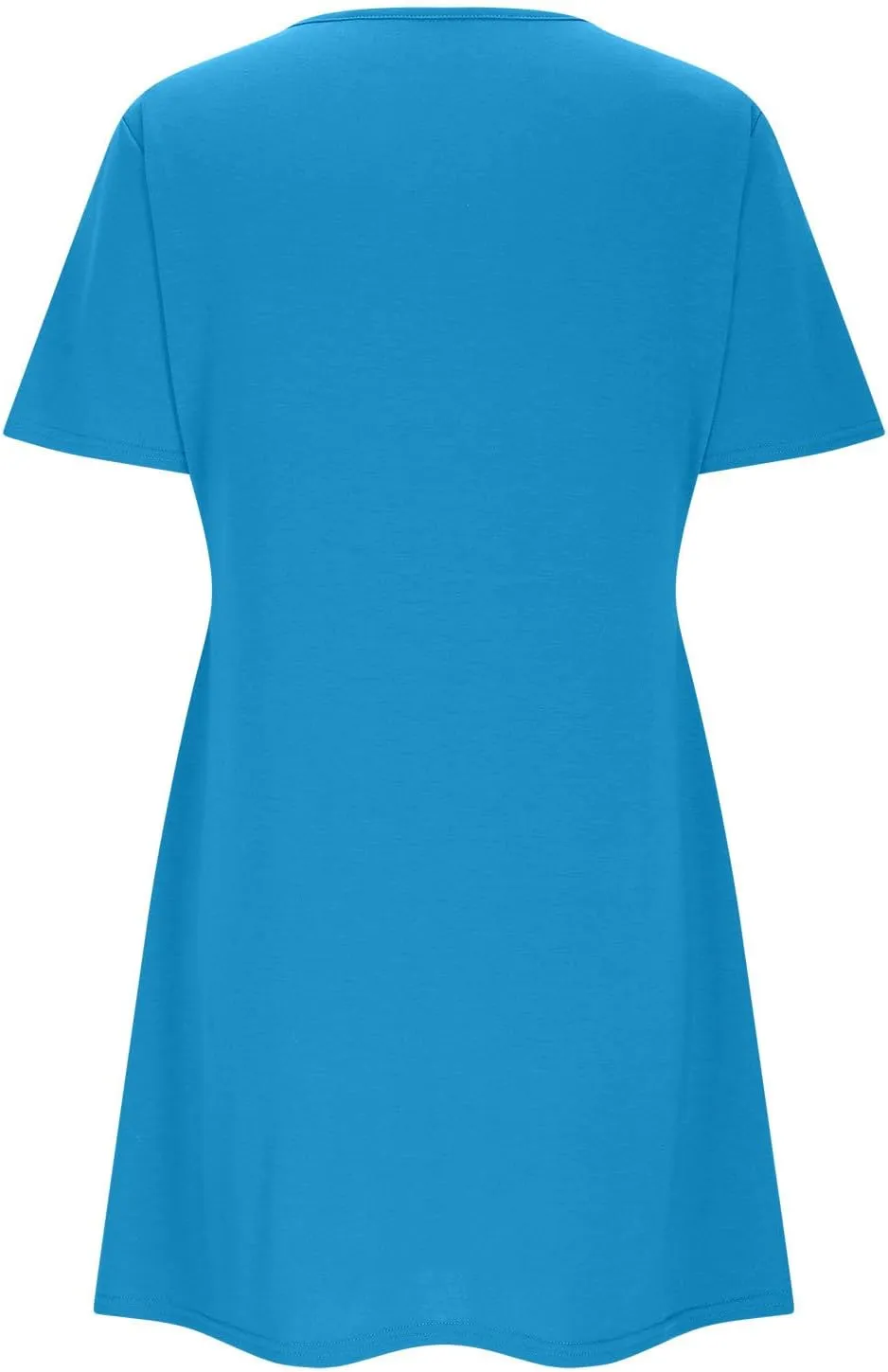 Women's Soft Comfy Summer Mini Dress, Short Sleeve Loose Fit Crewneck Daily T-Shirt Dress Fashion Casual Sundresses