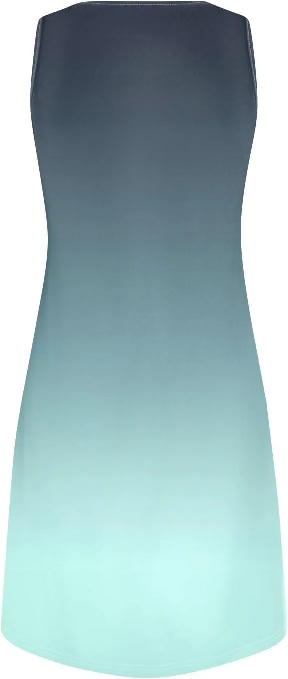 Womens Summer Dresses 2025 Casual V Neck Sleeveless Sundress Fashion Beach Print Dresses Elegant Vacation Mini-Dress