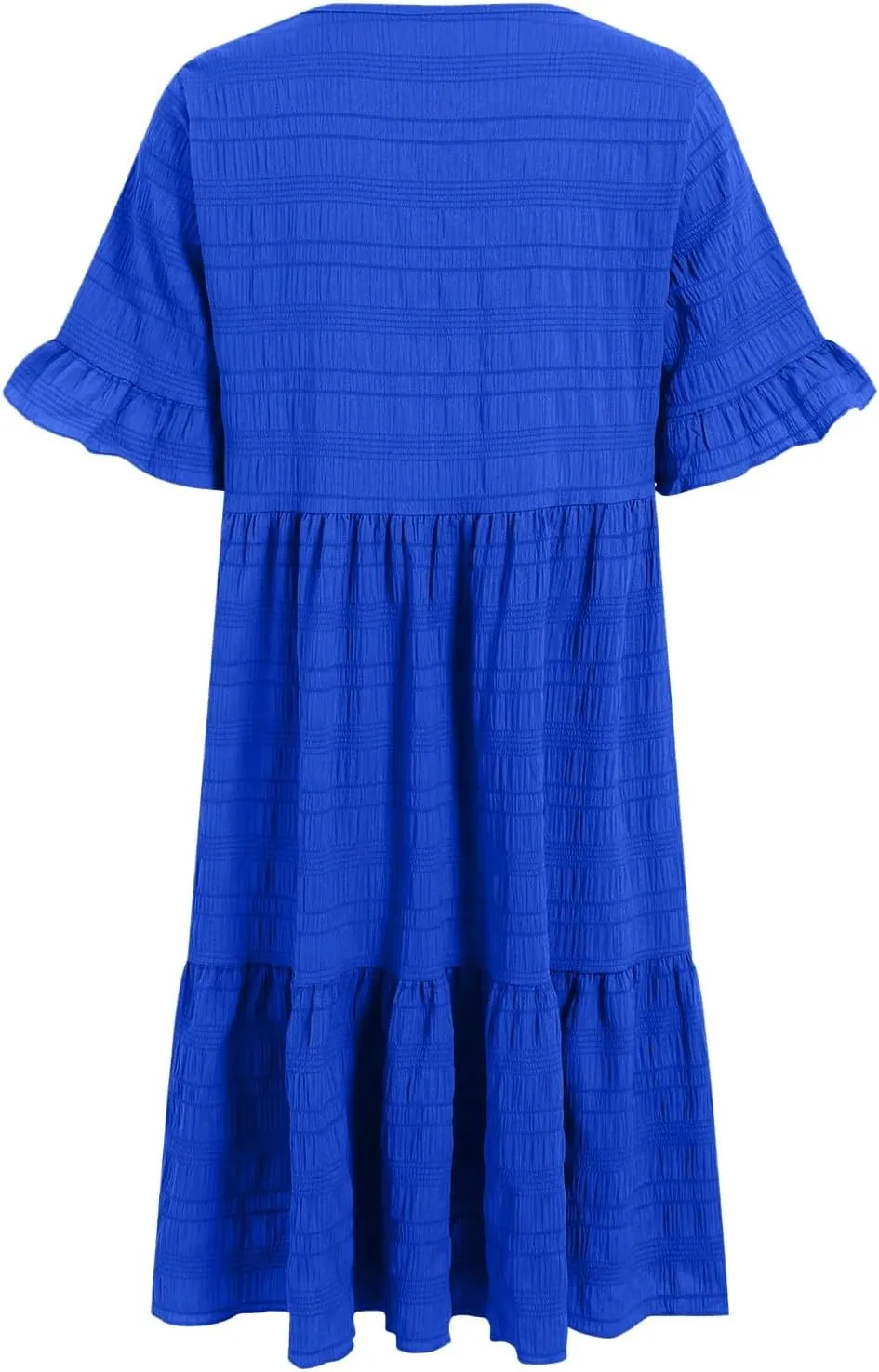 Womens Summer Dresses Crew Neck Ruffle Sleeve Lightweight Soft Dressy Casual Dress Vacation Going Out Work Outfit
