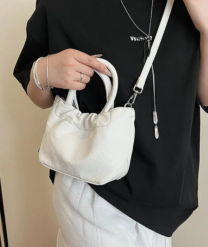 Womens Vegan Leather Crossbody Purses Small Chic Pleated Shoulder Tote Bag Satchels Bucket Top Handle Handbags 2025