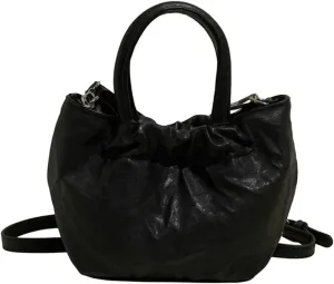 Womens Vegan Leather Crossbody Purses Small Chic Pleated Shoulder Tote Bag Satchels Bucket Top Handle Handbags 2025