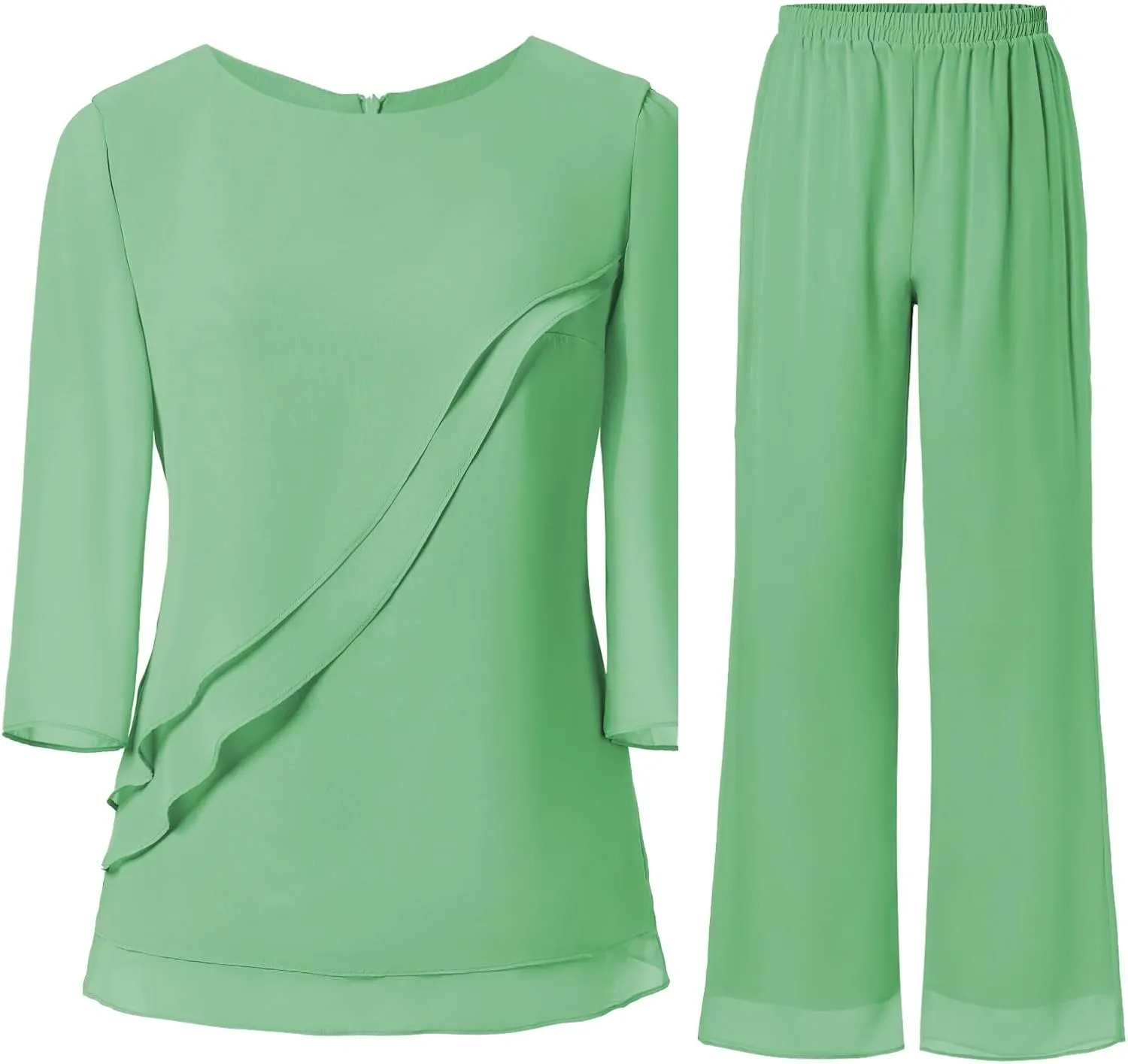 Women's Wedding Pant Suits Elegant Mother of The Bride Pant Suit Chiffon Pants Suits for Women