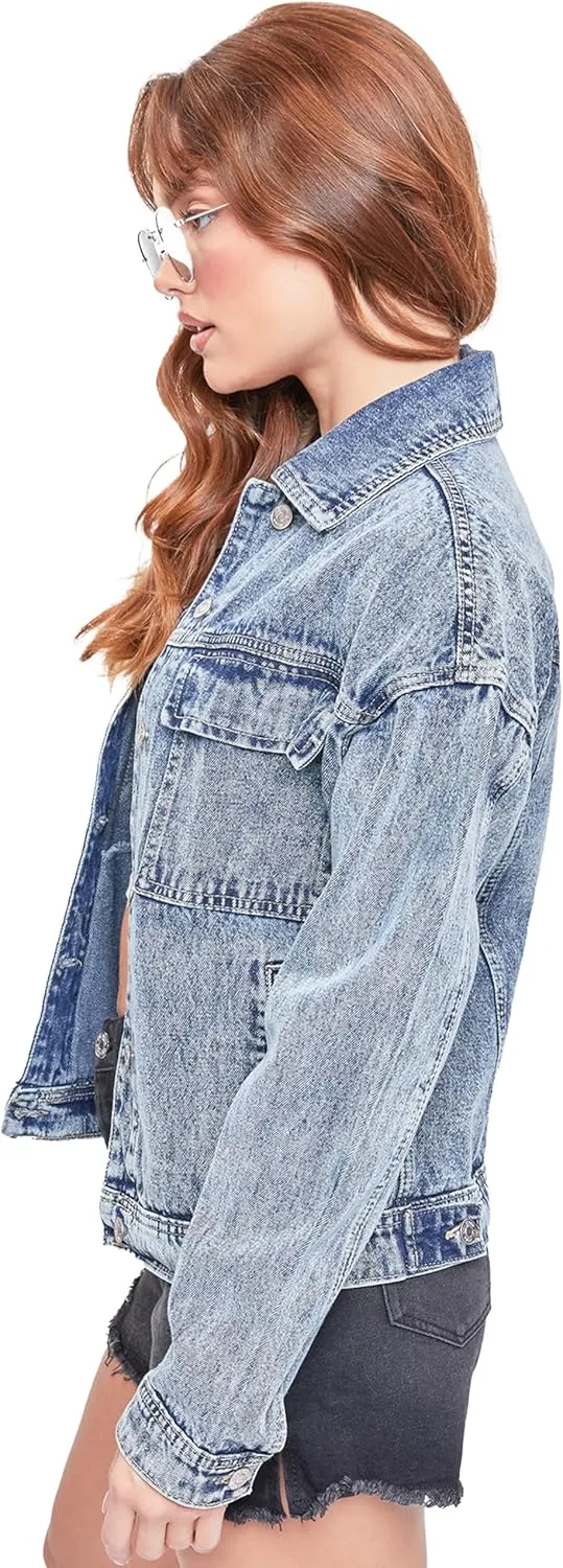 YMI Ym Jeans Women's Oversized Utility Denim Jacket