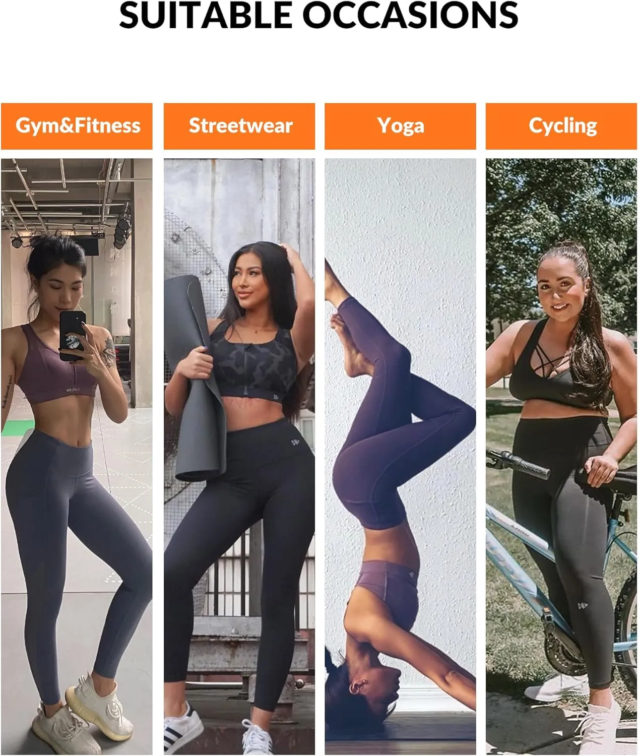 Yvette Workout Leggings for Women, High Waist Buttery Soft Non See-Through Workout Running Tights